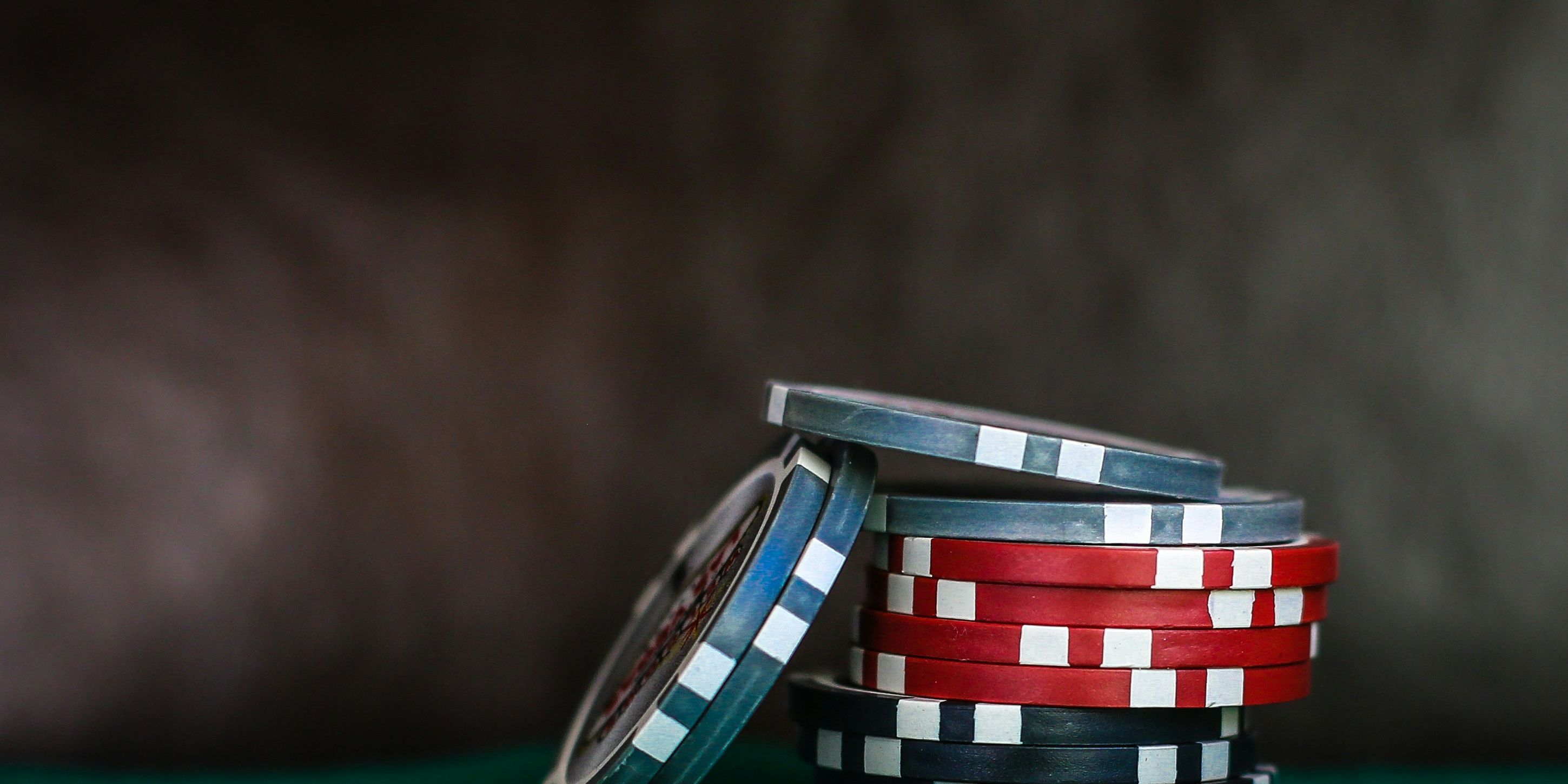 Casino chips stacked together