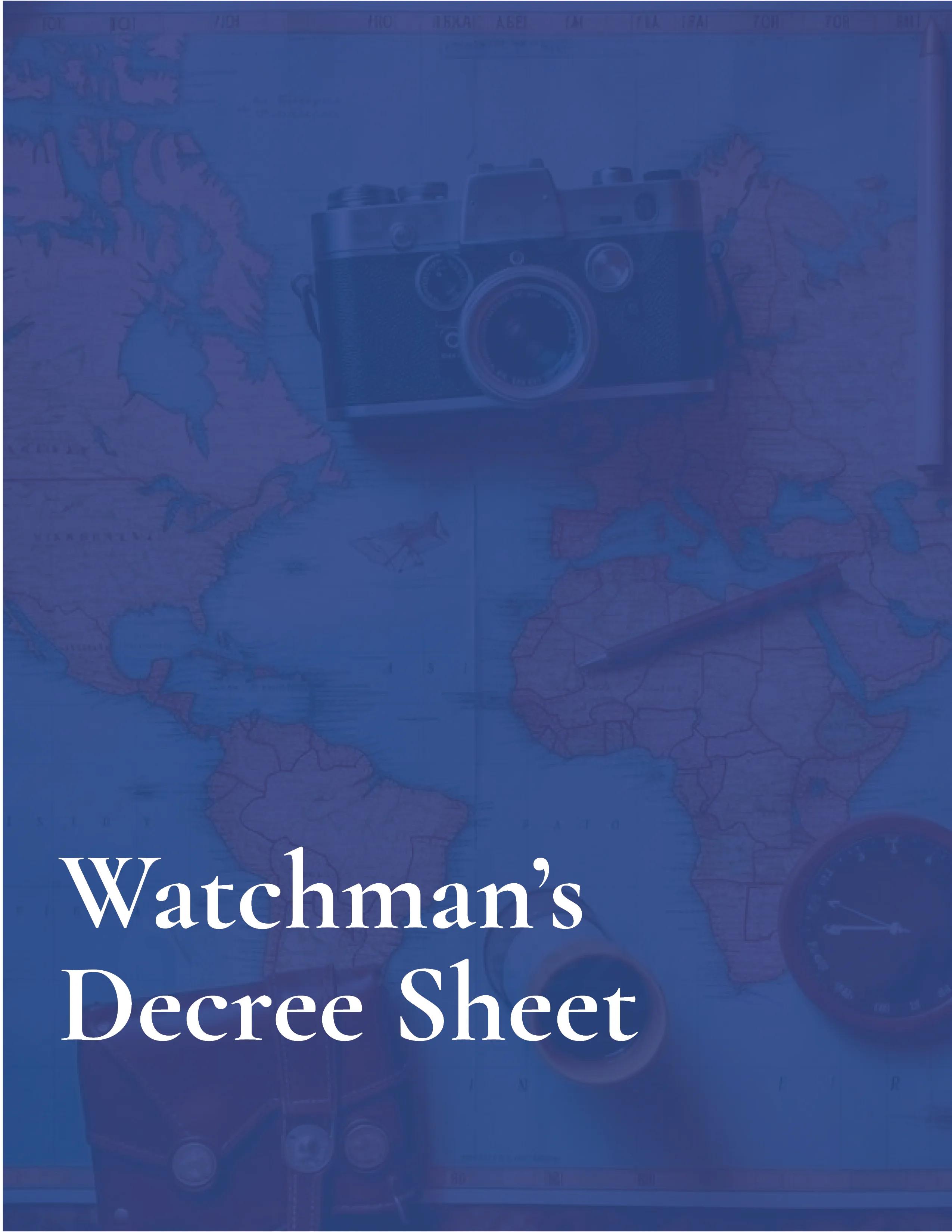 Watchman's Decree Sheet