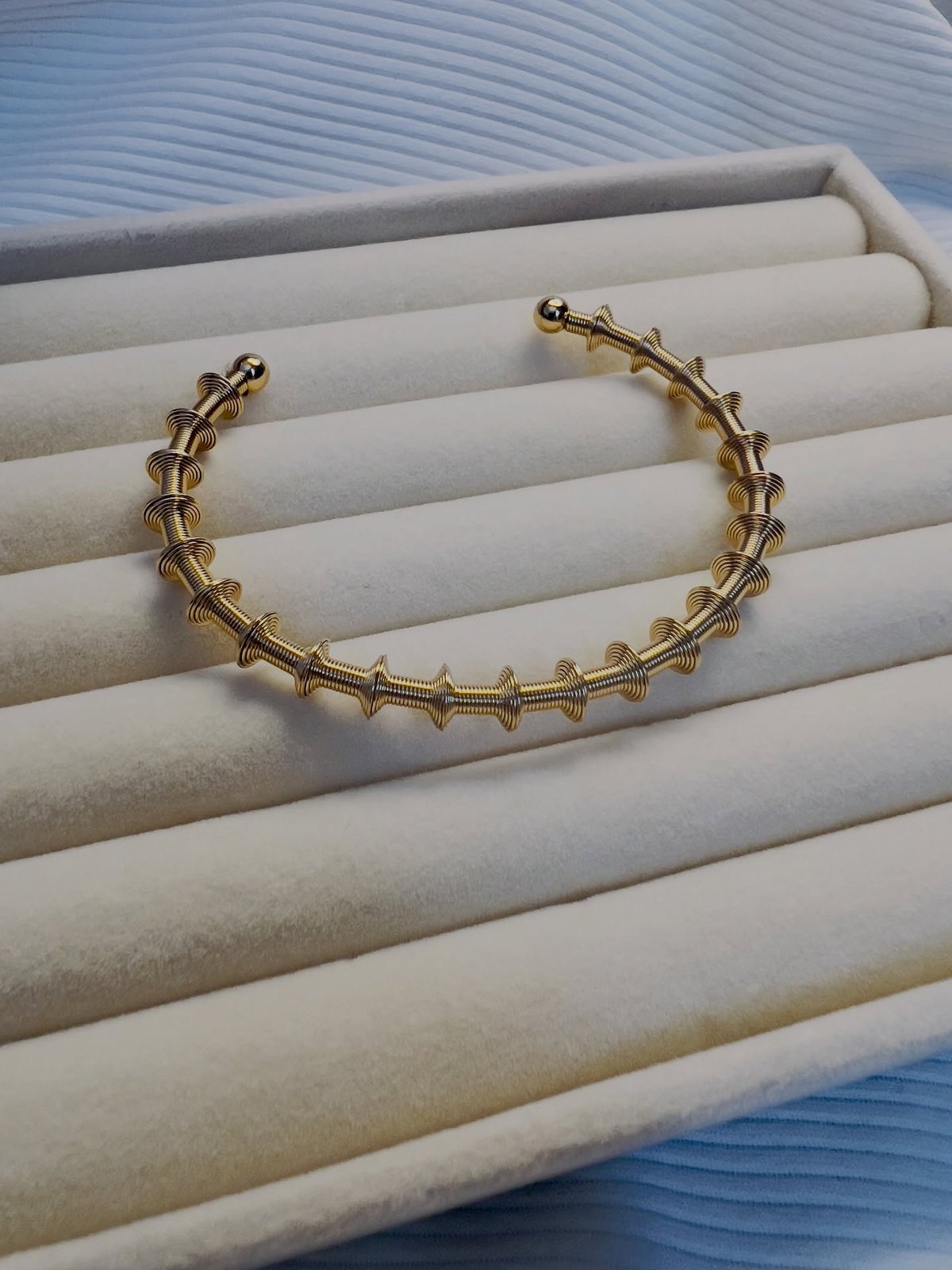 wire-wrapped open cuff bracelet