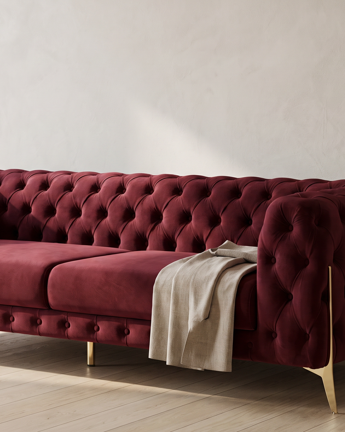 Esparron sofa, kadar duž prošivenog naslona do desnog rukonaslona