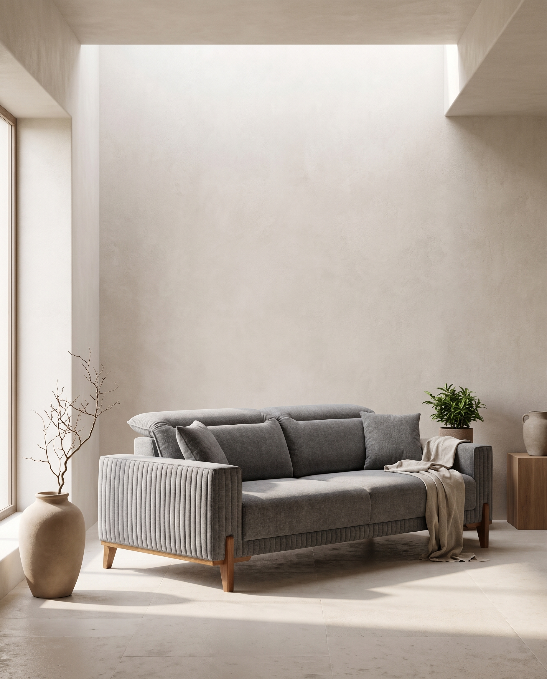Gavoi sofa u enterijeru, u uspravnom formatu