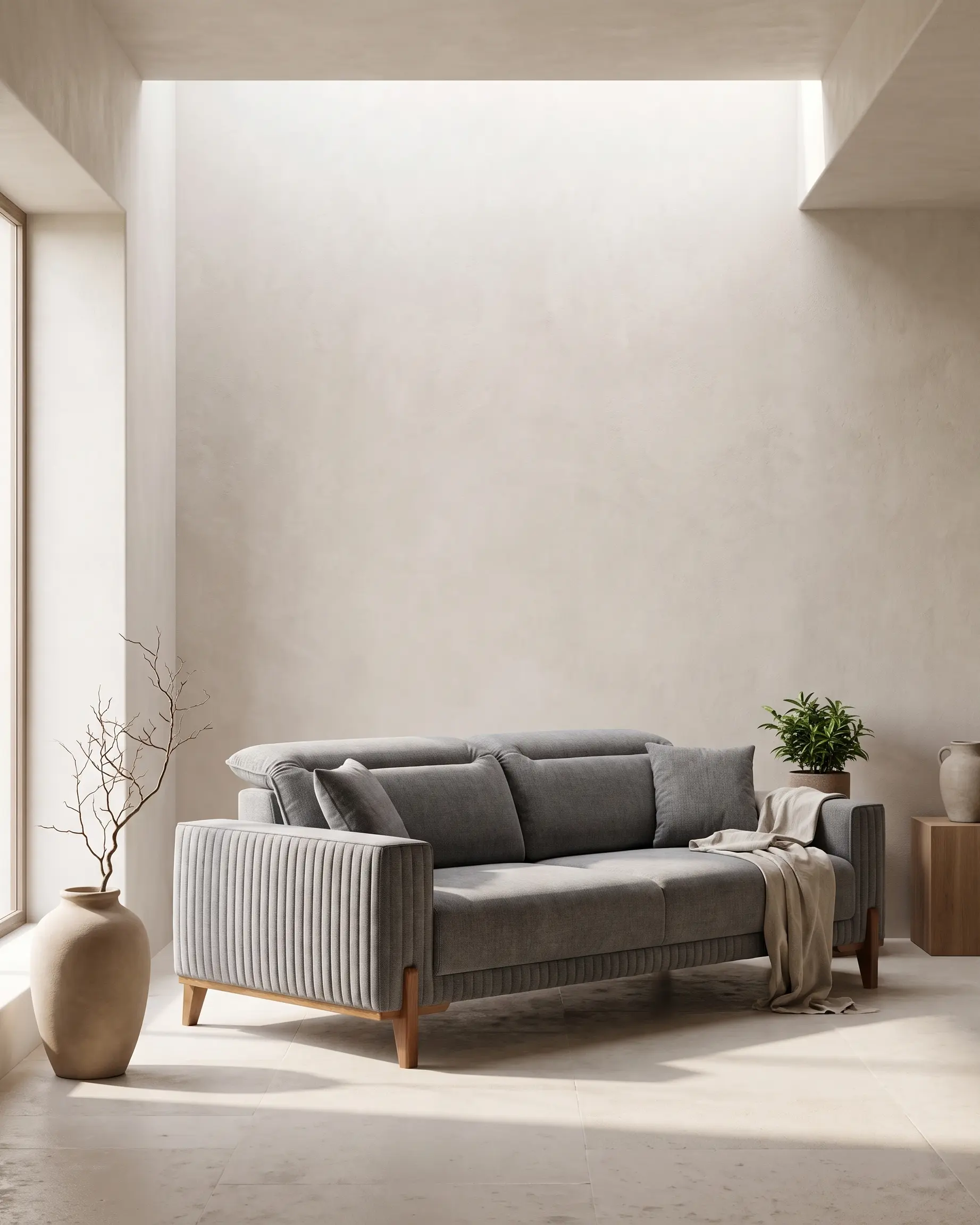 Gavoi sofa u enterijeru, u uspravnom formatu