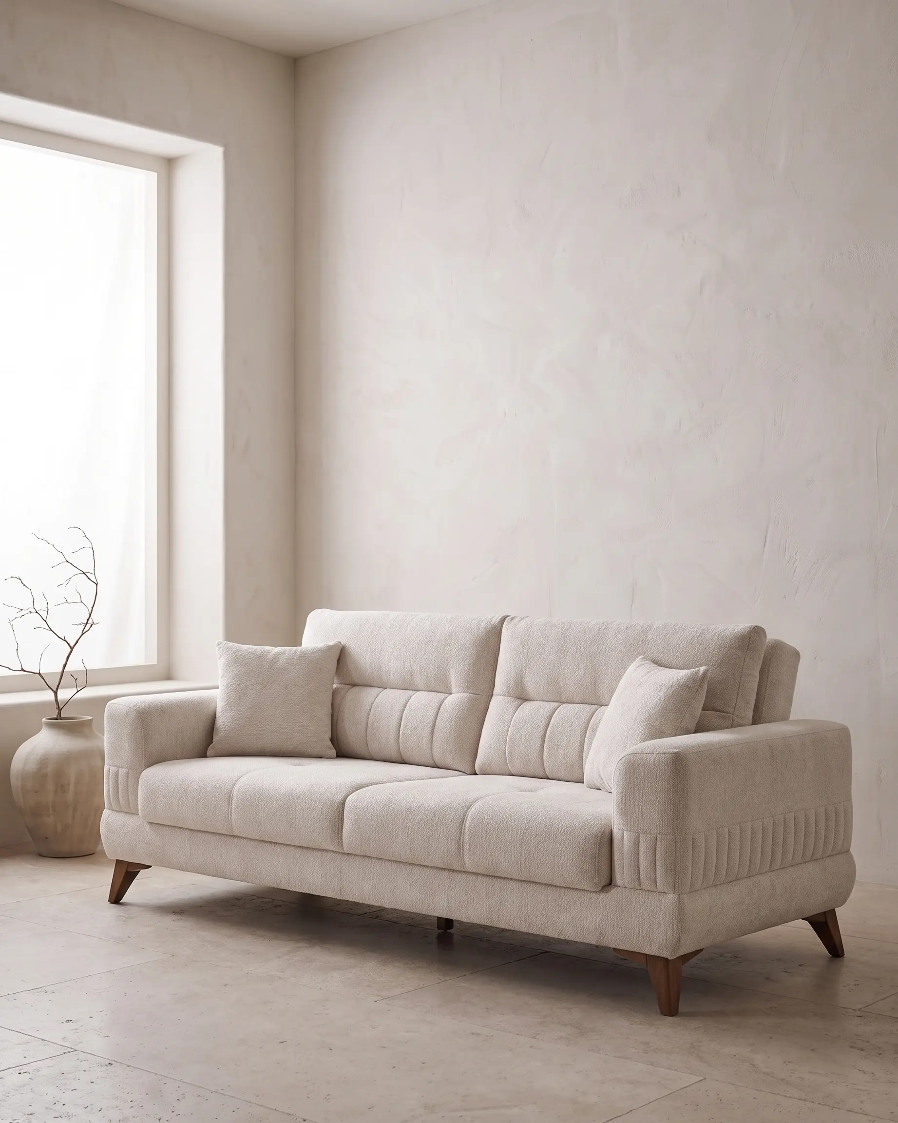 Nepi sofa u dnevnoj sobi, uspravan kadar