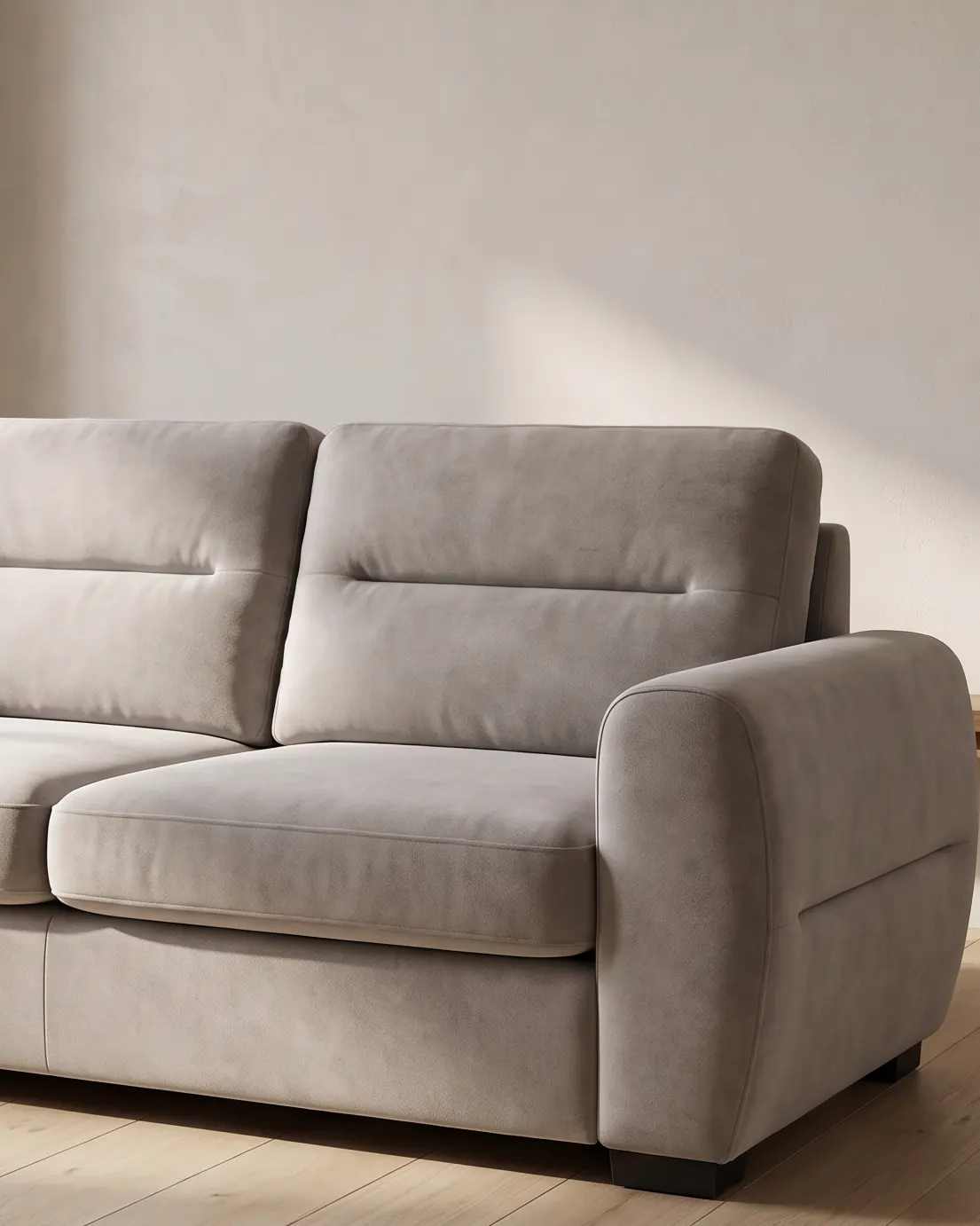 Ollomont sofa, kadar desnog kraja: jastuk naslona sa šavom i obli rukonaslon