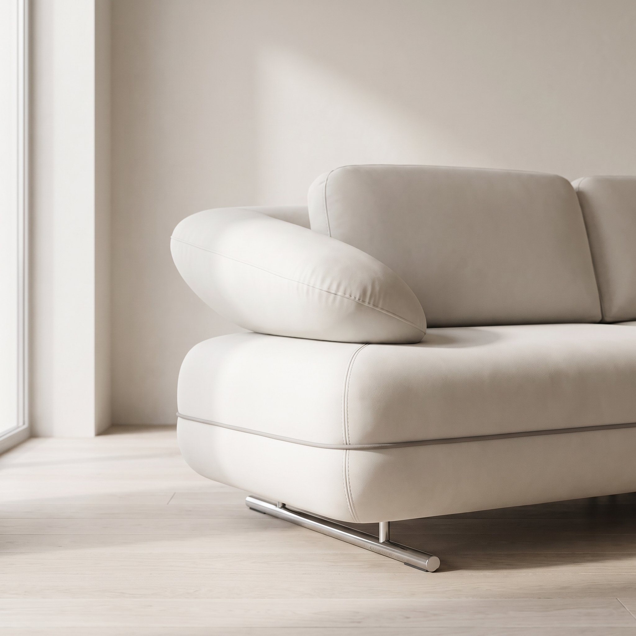 Gassin — sofa, detalj paspula uz donju ivicu sedišta i metalne sanke