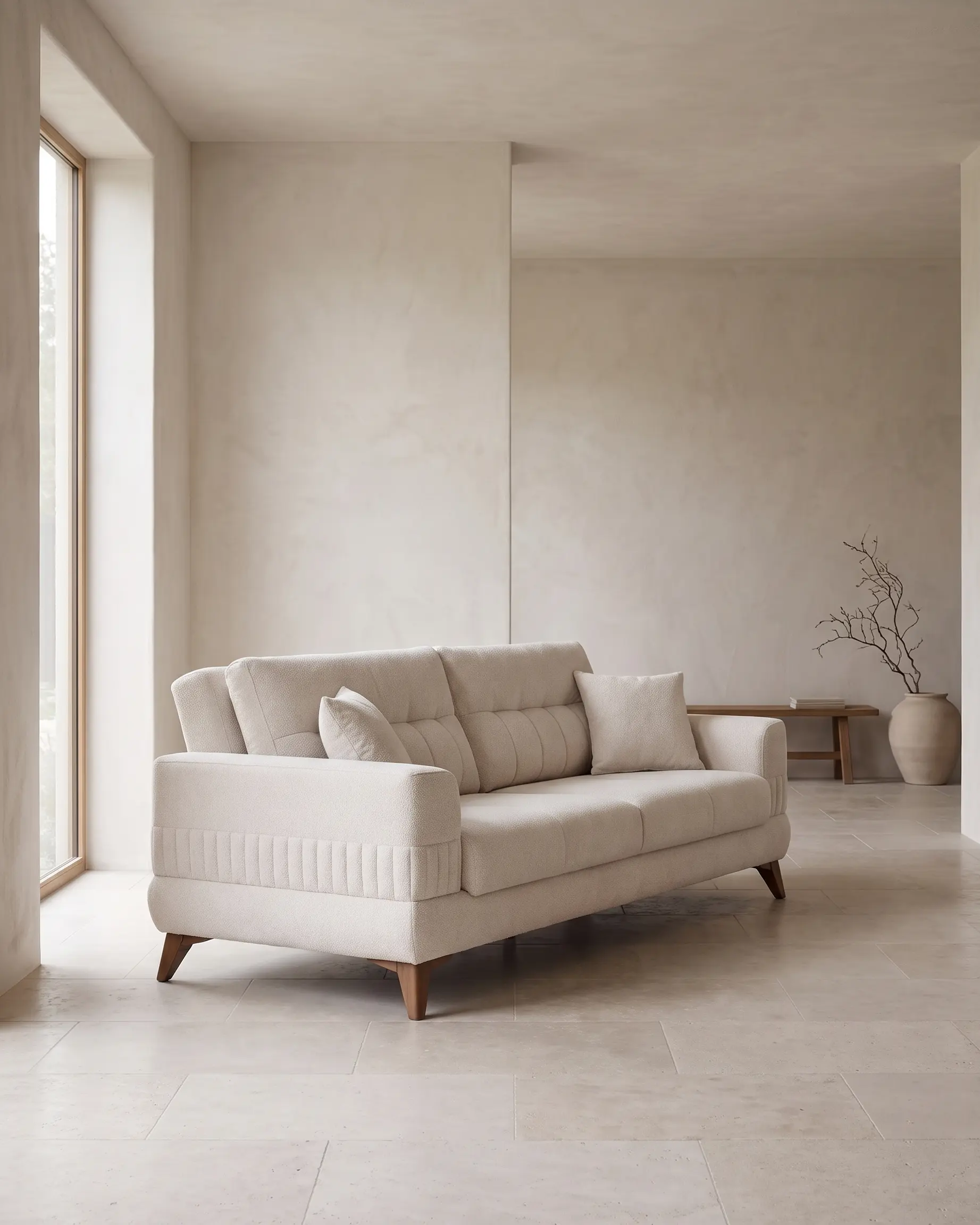 Nepi sofa u širokom kadru dnevne sobe