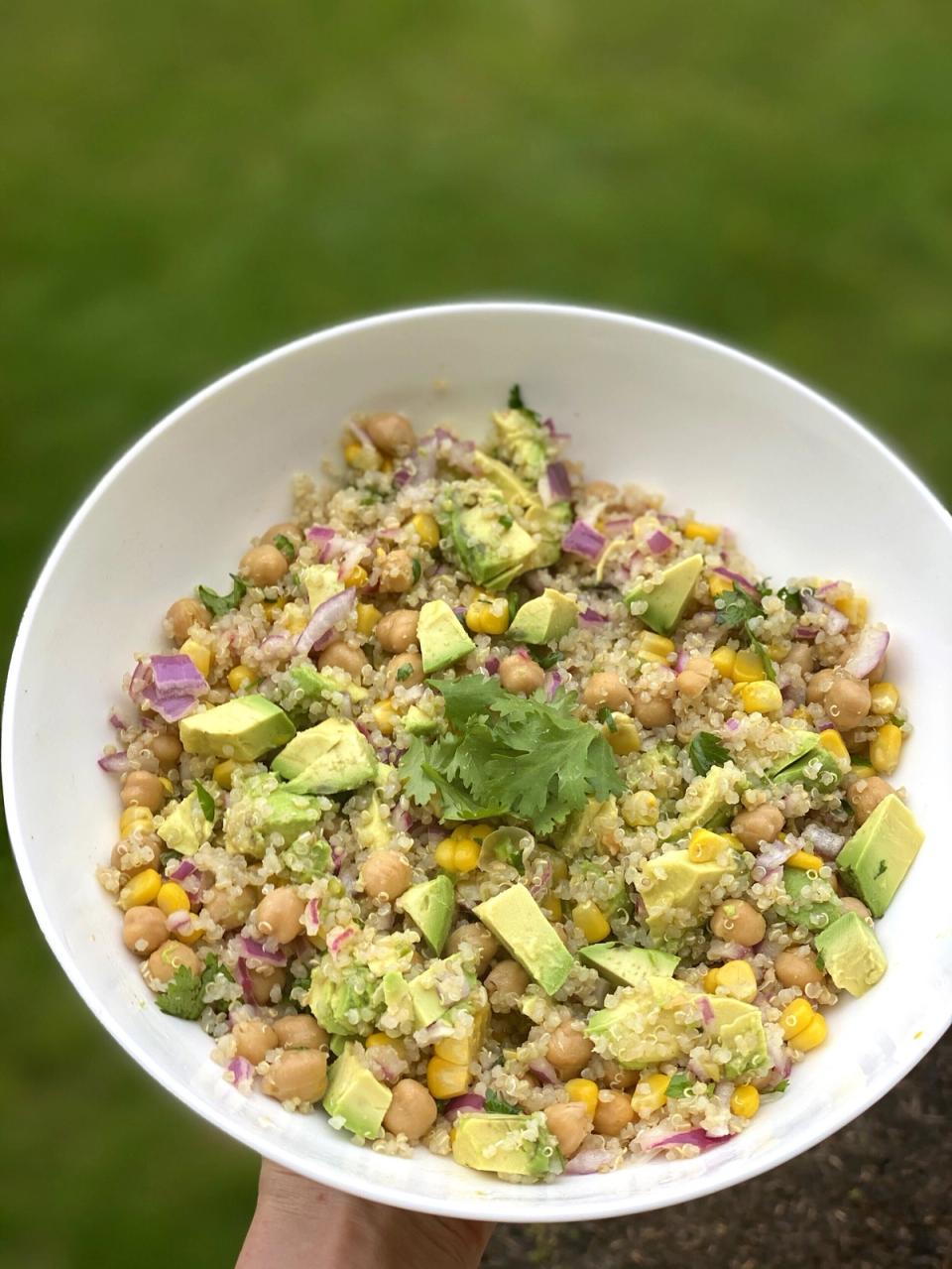 Chickpea Quinoa bowl with Cilantro Lime Dressing