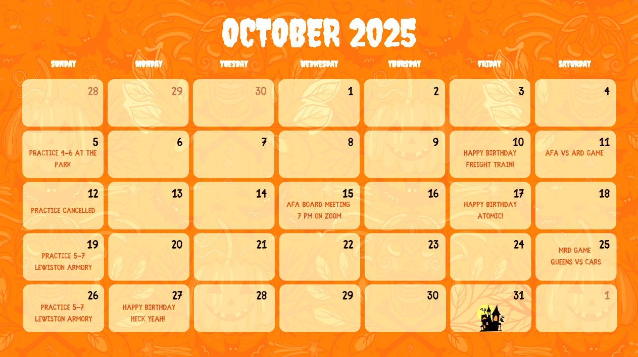 Calendar for october