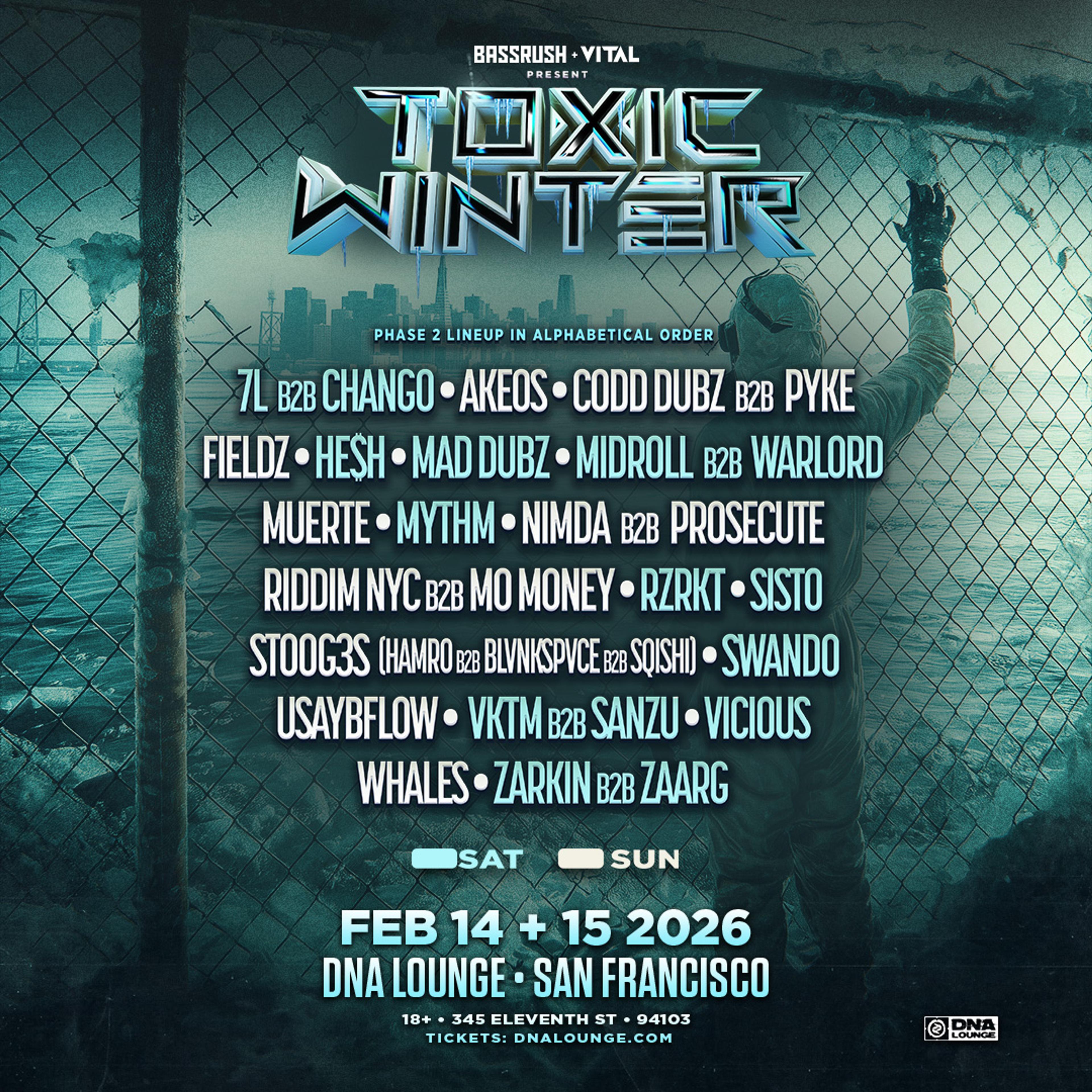 SF | Toxic Winter Singel Day Lineup 2026