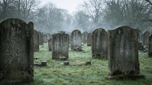 Rows of weathered headstones in a quiet cemetery, representing burial in the wrong gravesite or plot.