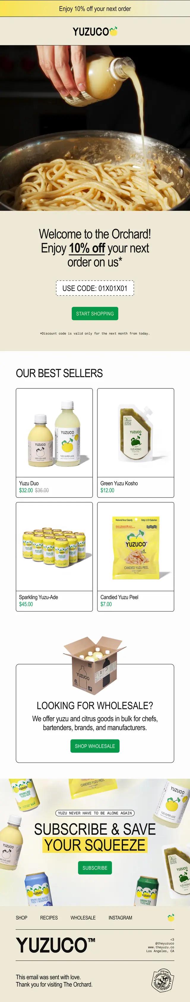 Welcome, 10% off