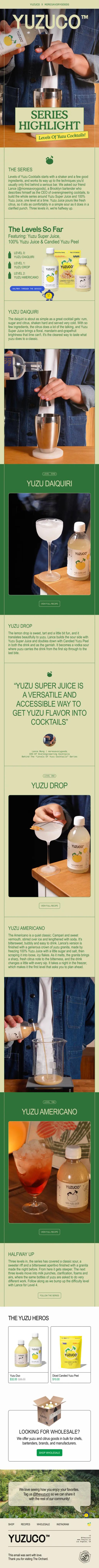 Levels of yuzu cocktails with Lance