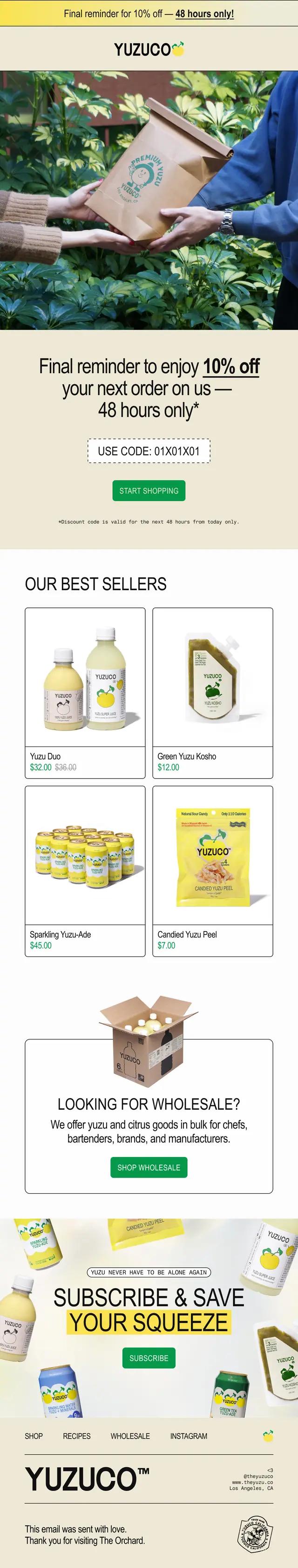 Final reminder, 10% off