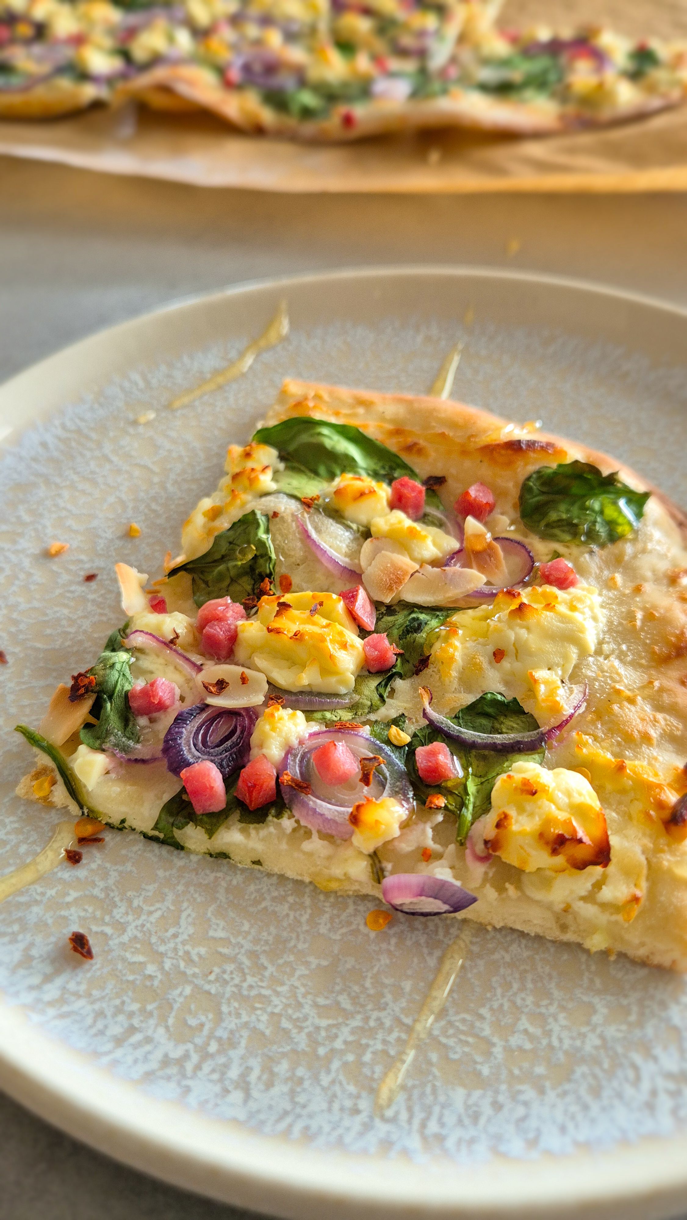 Flammkuchen mit Spinat & Feta