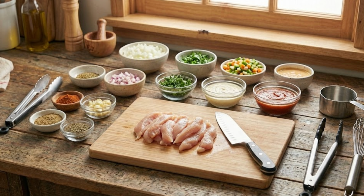 Wenn du dir vor dem Kochen alles zurecht legst, kannst du beim Kochen den Stress reduzieren und dich voll auf das Rezept konzentrieren