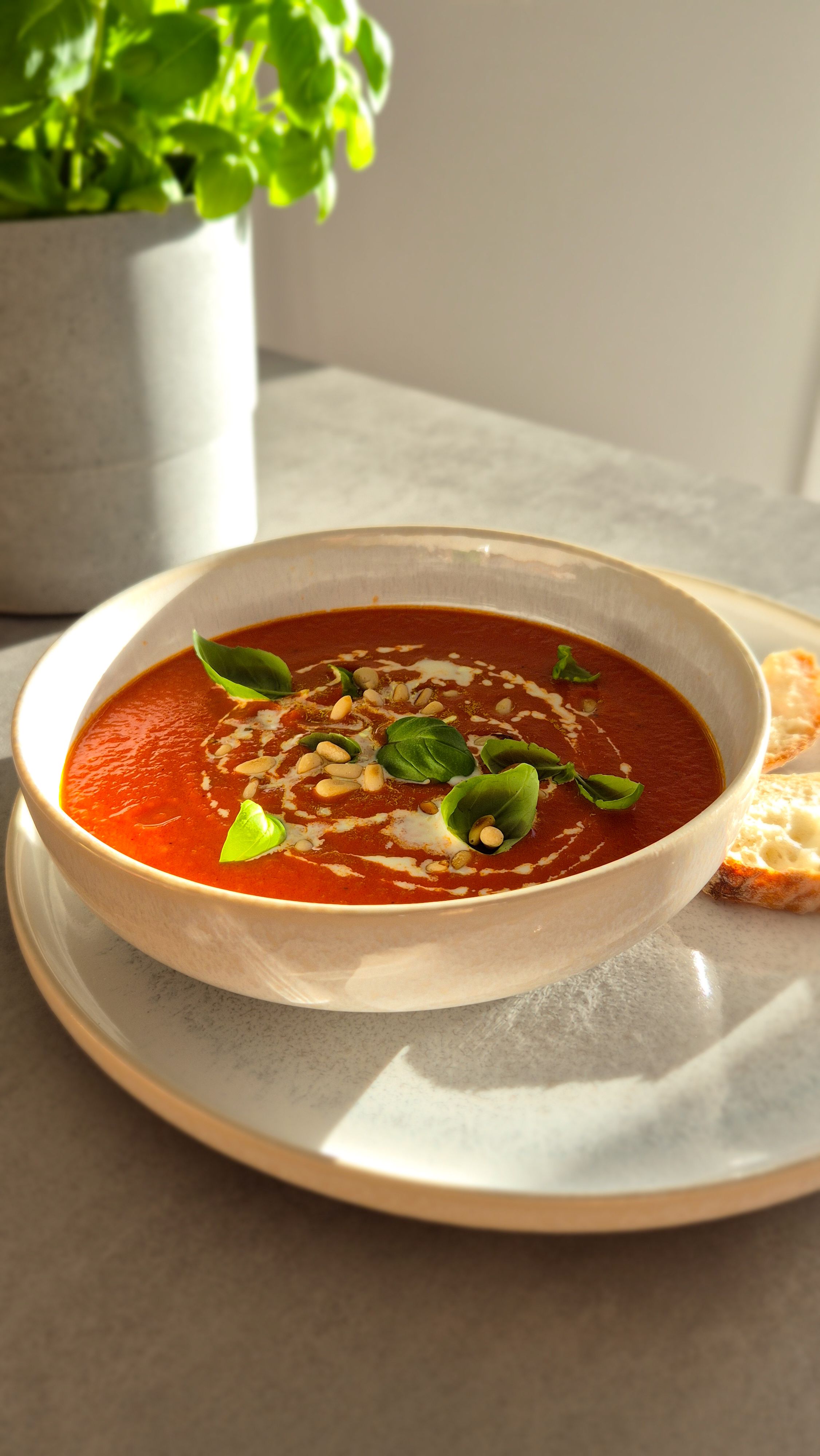 Geröstete Tomatensuppe mit Reis