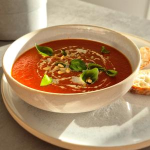 Geröstete Tomatensuppe mit Reis