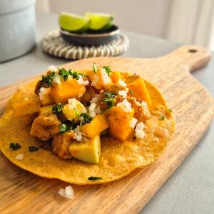 Mango Chipotle Chicken Tostadas