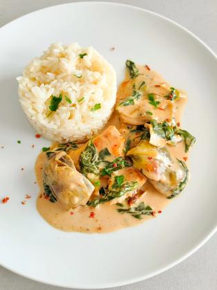 Hähnchen in cremiger Artischockensoße