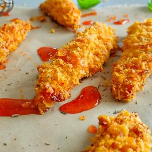 Knusprige Chili Honig Chicken Tenders aus dem Ofen