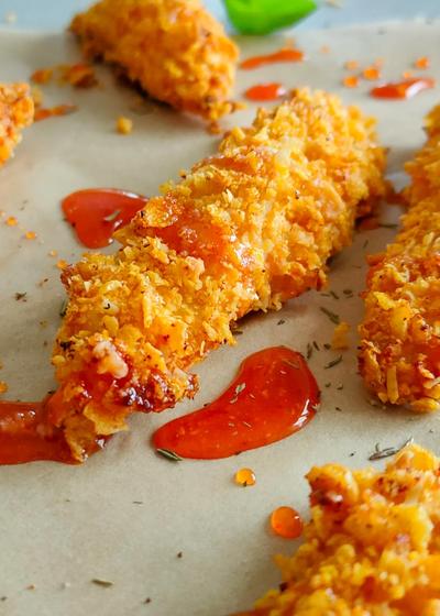 Knusprige Chili Honig Chicken Tenders aus dem Ofen - Hauptbild