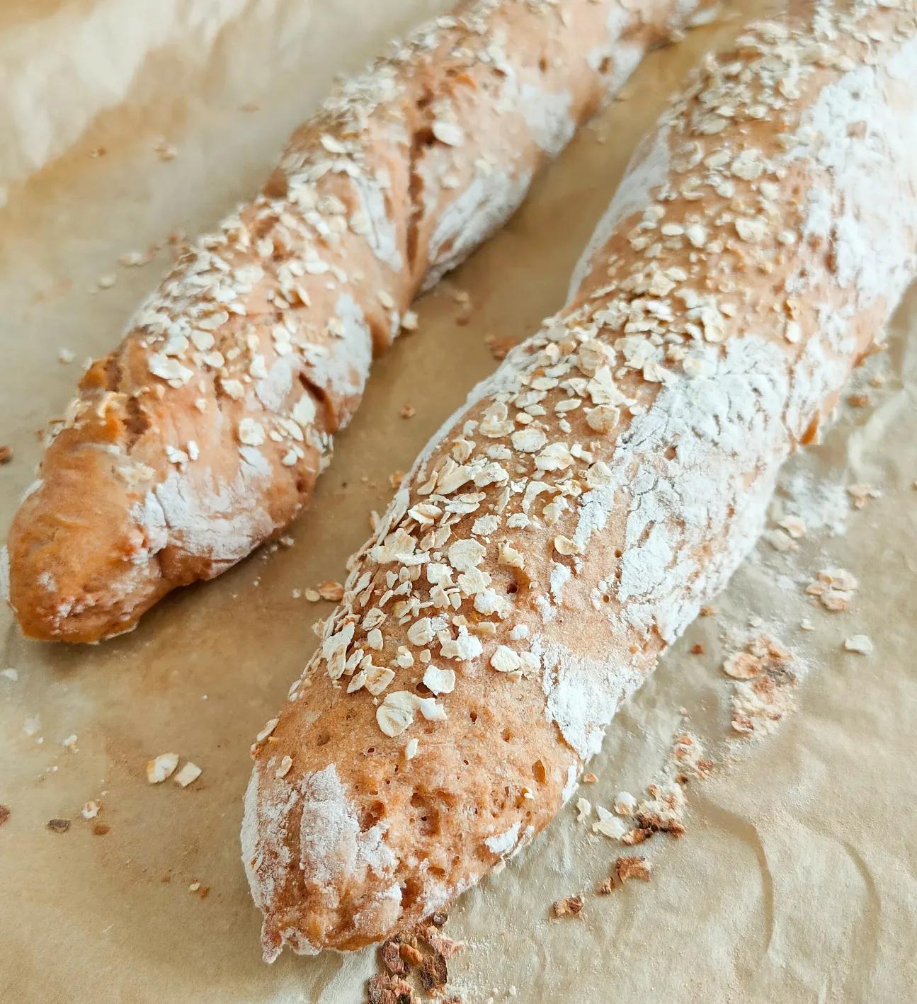 Schnelles Dinkel-Roggen-Baguette (ohne Kneten)