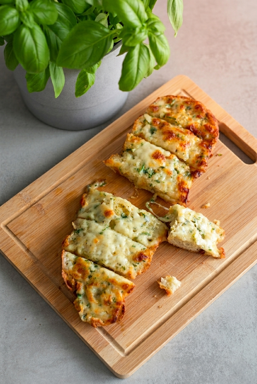 Geröstetes Knoblauchbrot mit Mozzarella