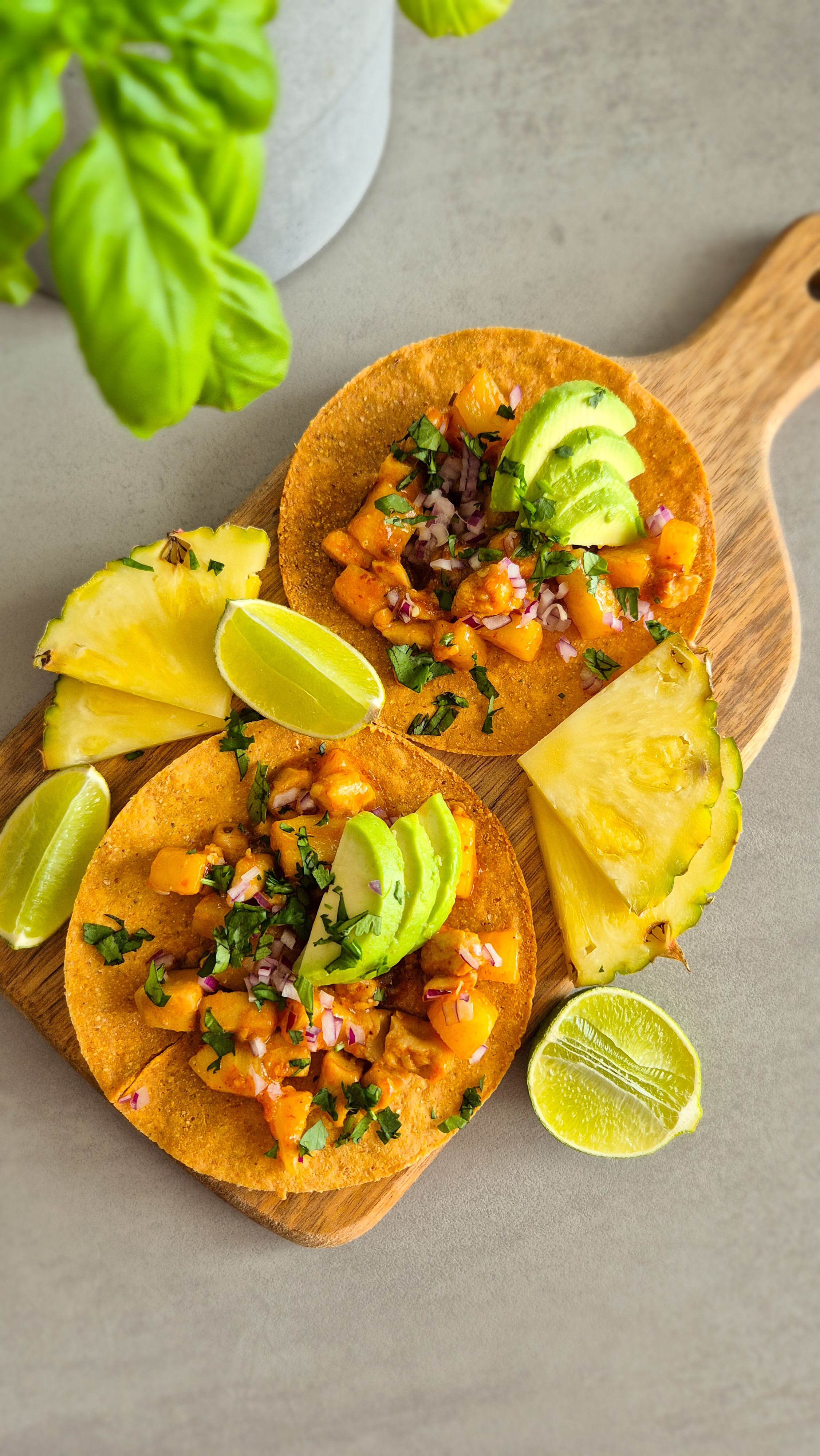 Chipotle Ananas Hähnchen Tostadas