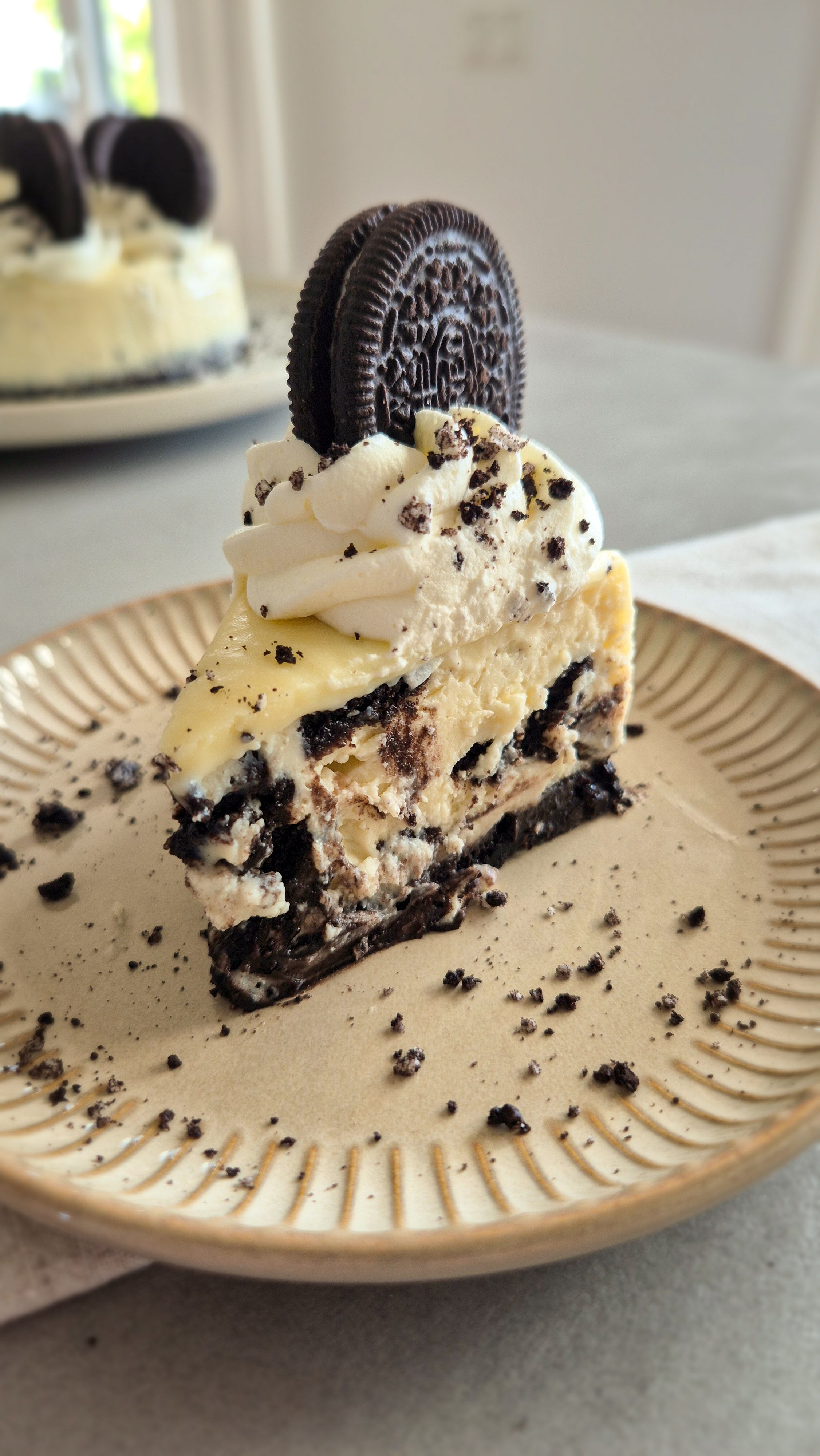 Extra cremiger Oreo Cheesecake ohne Risse