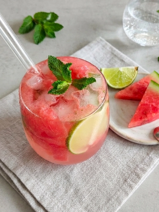 Wassermelone-Limetten-Mocktail