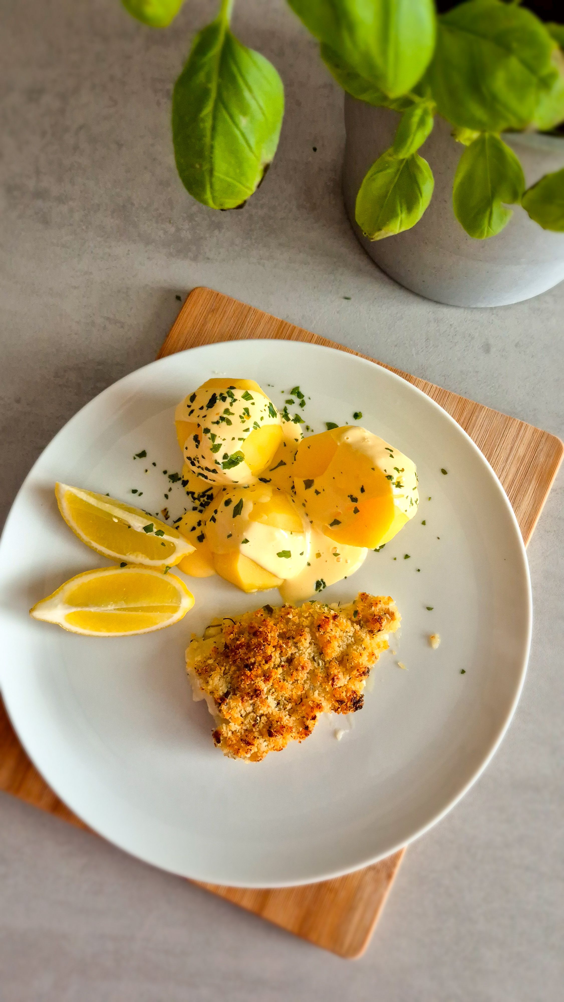 Kabeljau mit Knusperkruste aus dem Ofen