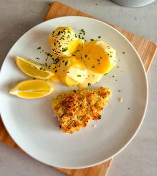 Kabeljau mit Knusperkruste aus dem Ofen