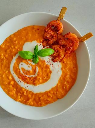 Rote Linsen-Kokos-Suppe