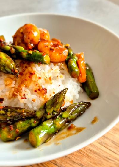 Spargel mit Garnelen - Asiatische Art - Hauptbild