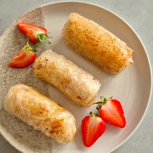 Karamellisierte Bananen-Reispapier-Röllchen