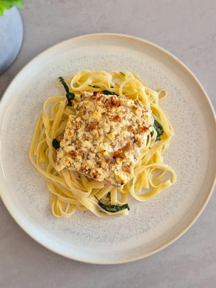 Ofenlachs mit Nuss-Feta-Kruste