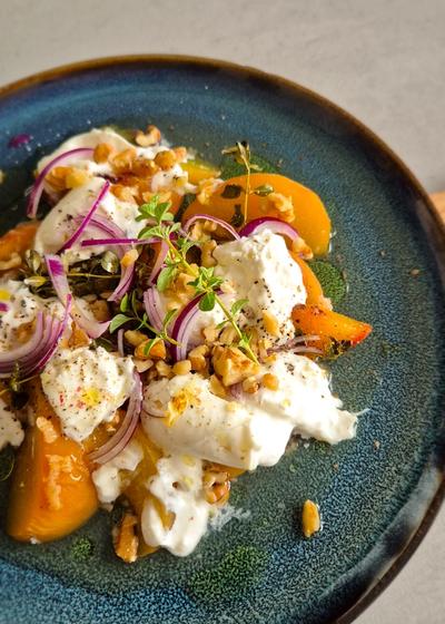 Gebackener Pfirsich mit Burrata - Bild 2