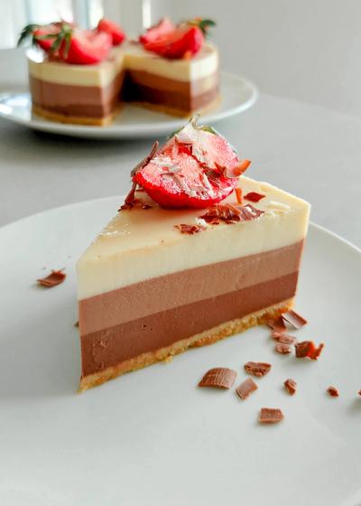 Tarta 3 chocolates - spanische Torte aus 3 Schichten