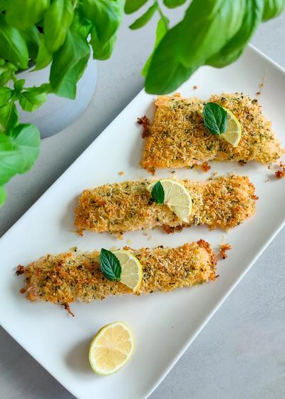 Gebackener Lachs mit knuspriger Parmesankruste - Hauptbild