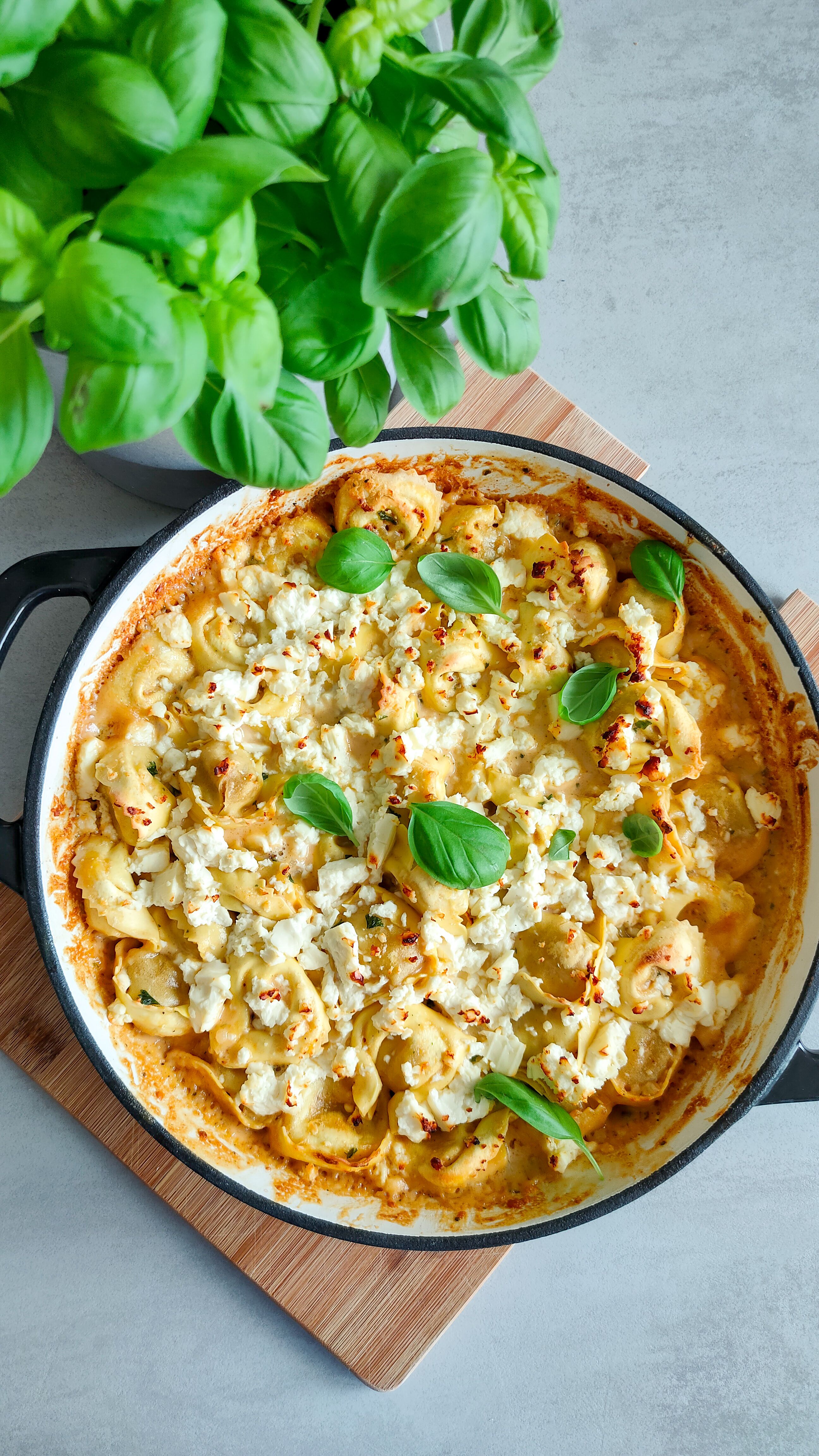 Überbackene Pilz-Tortellini in unter 30 Minuten