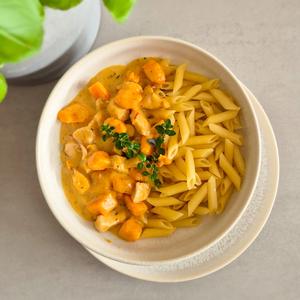 Herbstliche Pasta mit Hokkaido und Thymian