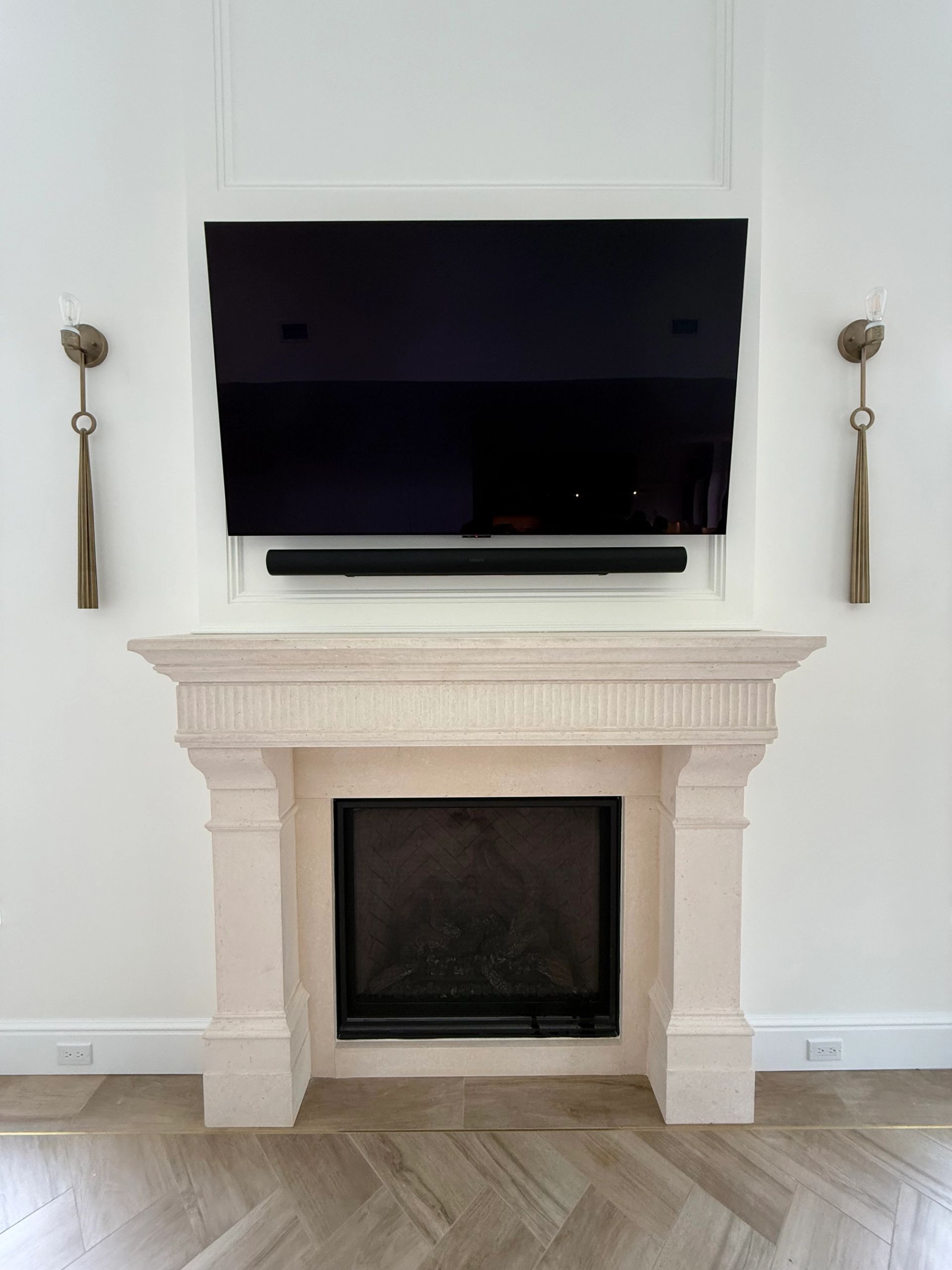 Custom Fireplace TV Installation