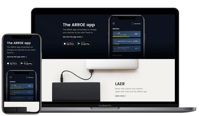 Arroe - Website device mockups