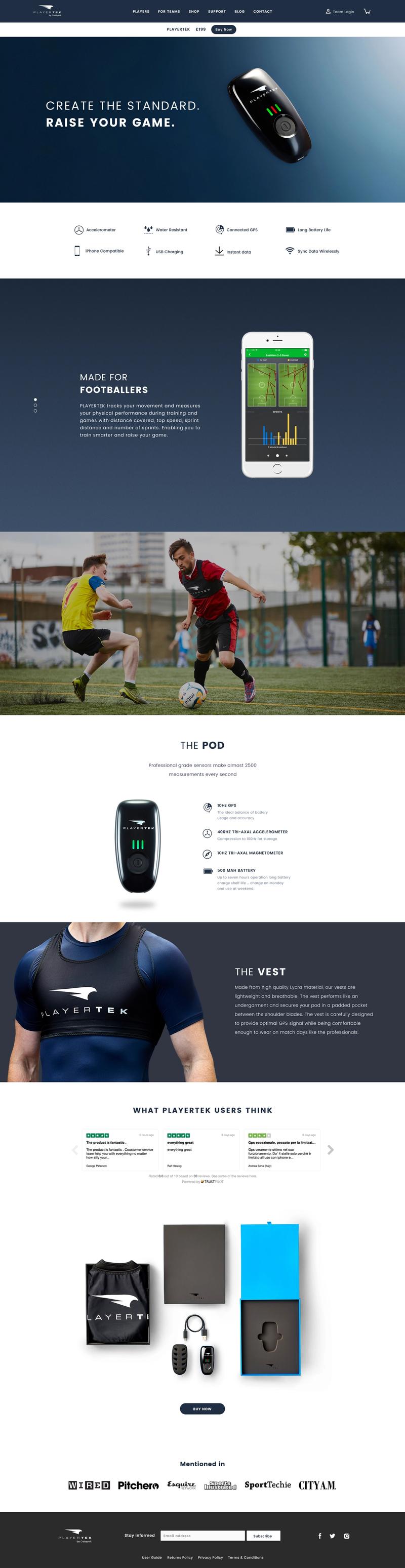 PlayerTek Product Page - Large Screen