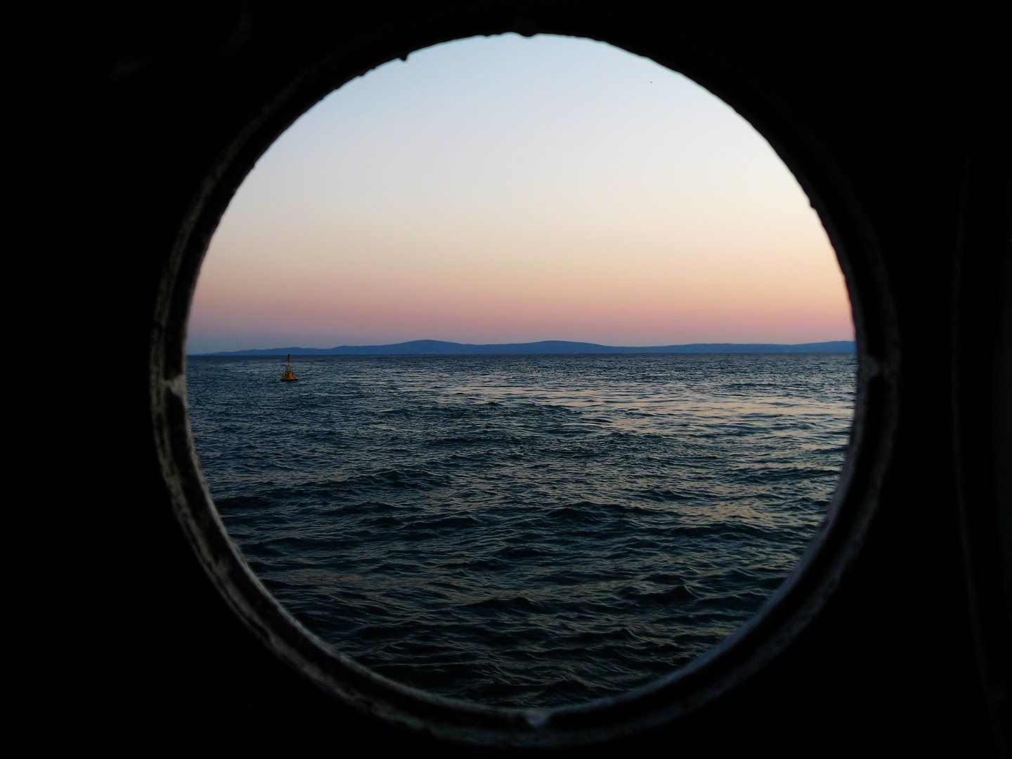 View from Porthole on a Ferry from Split, Croatia