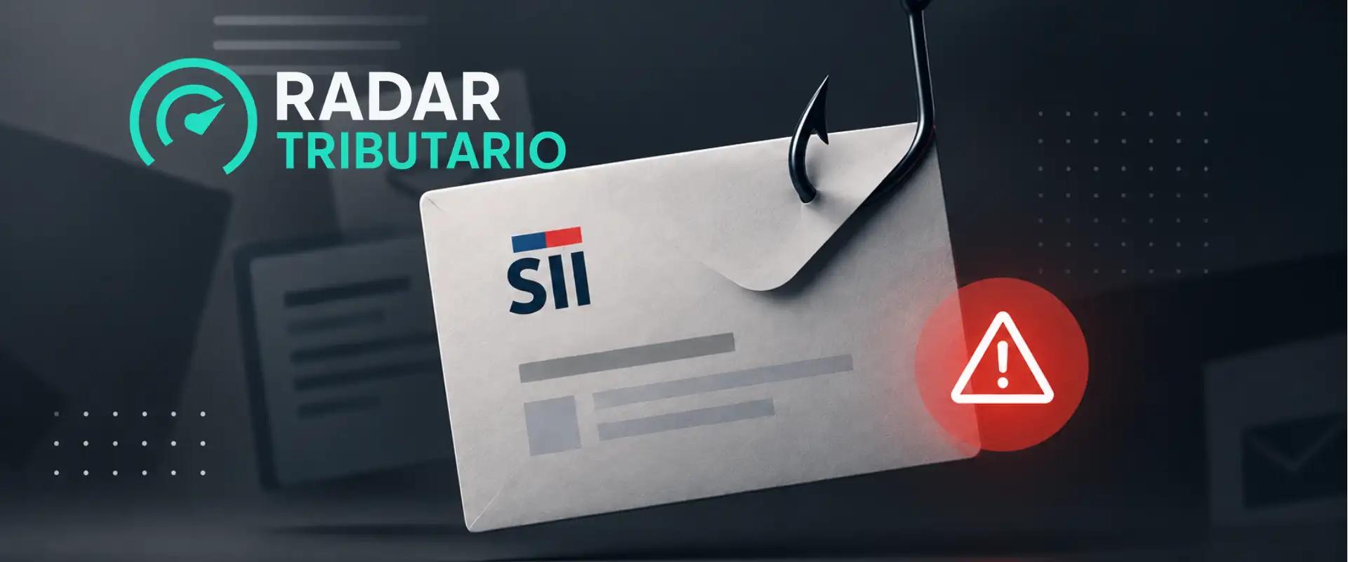 Ilustración de un correo electrónico falso que intenta suplantar al Servicio de Impuestos Internos, destacando señales de phishing como enlaces sospechosos y solicitudes urgentes.