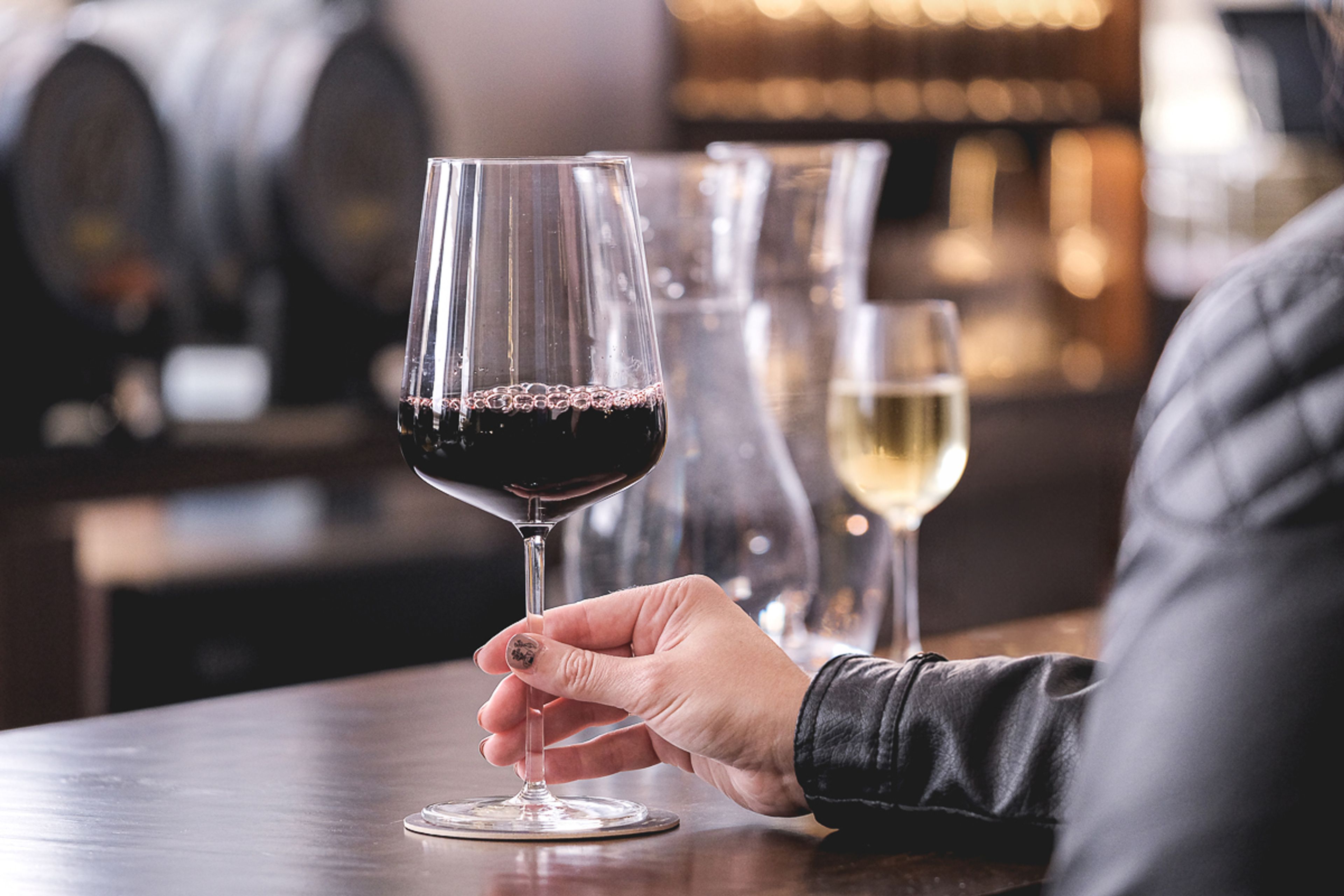 woman with wine glass