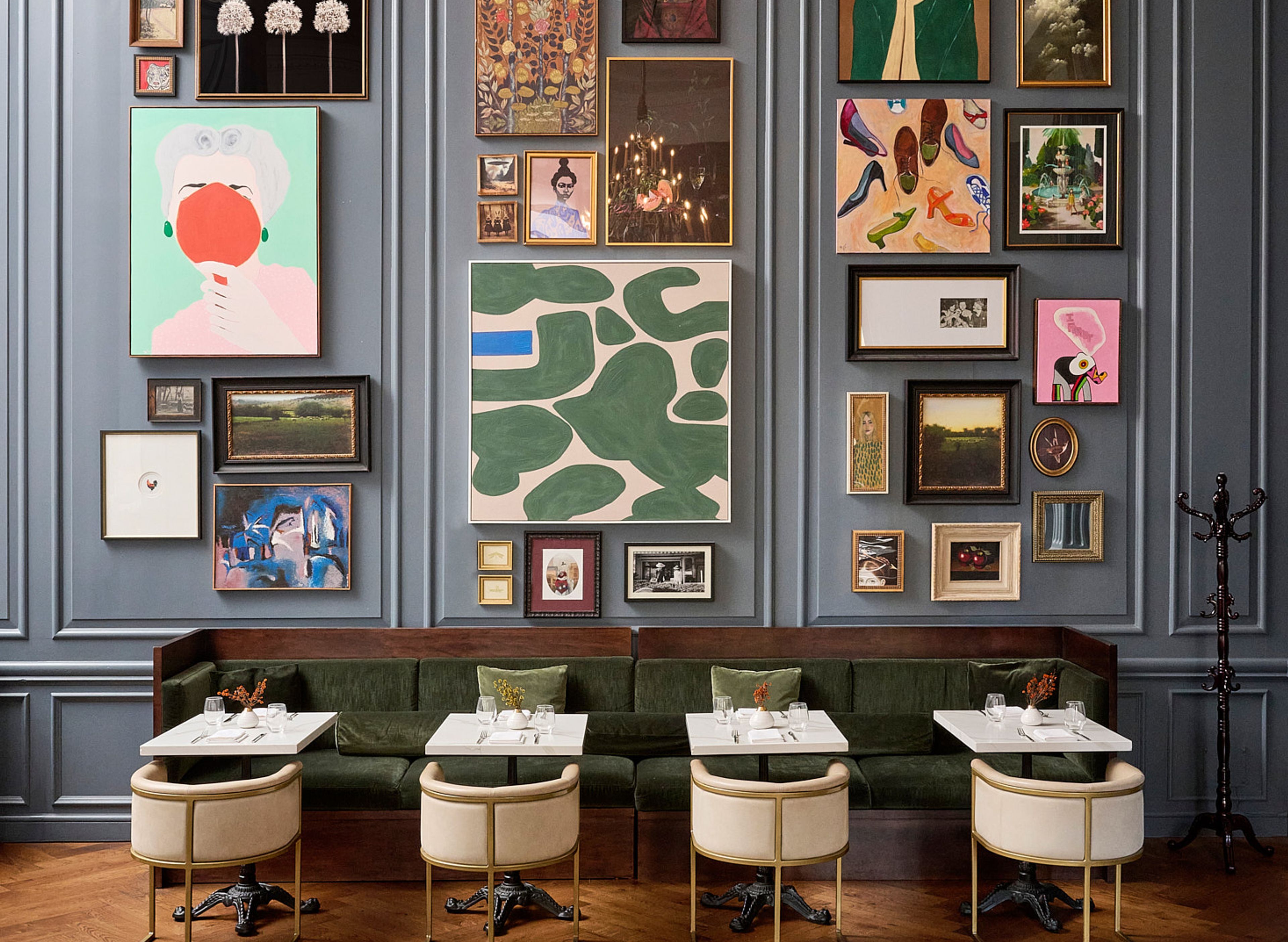 dining room with artwork