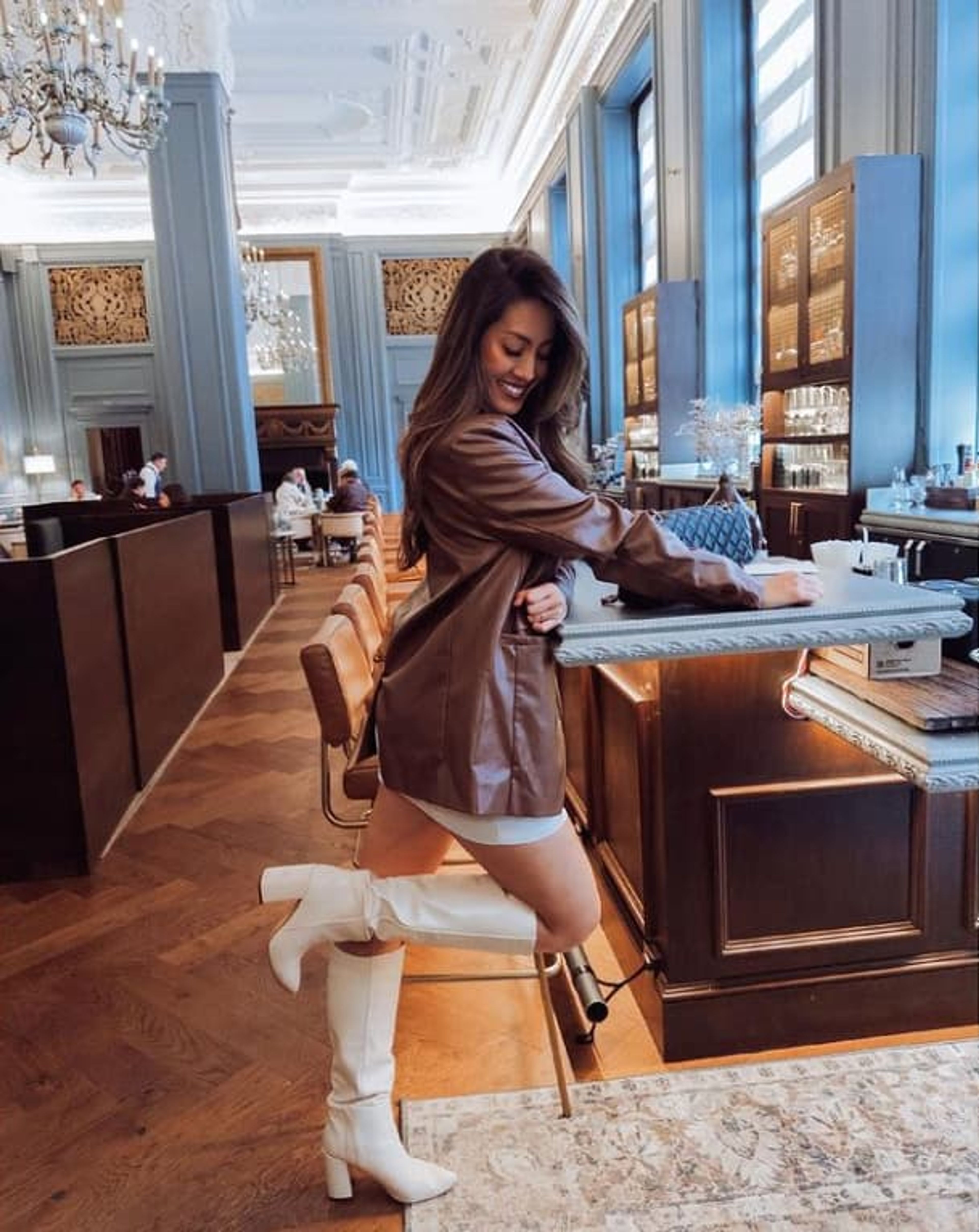 girl posing at bar at The Post Room.