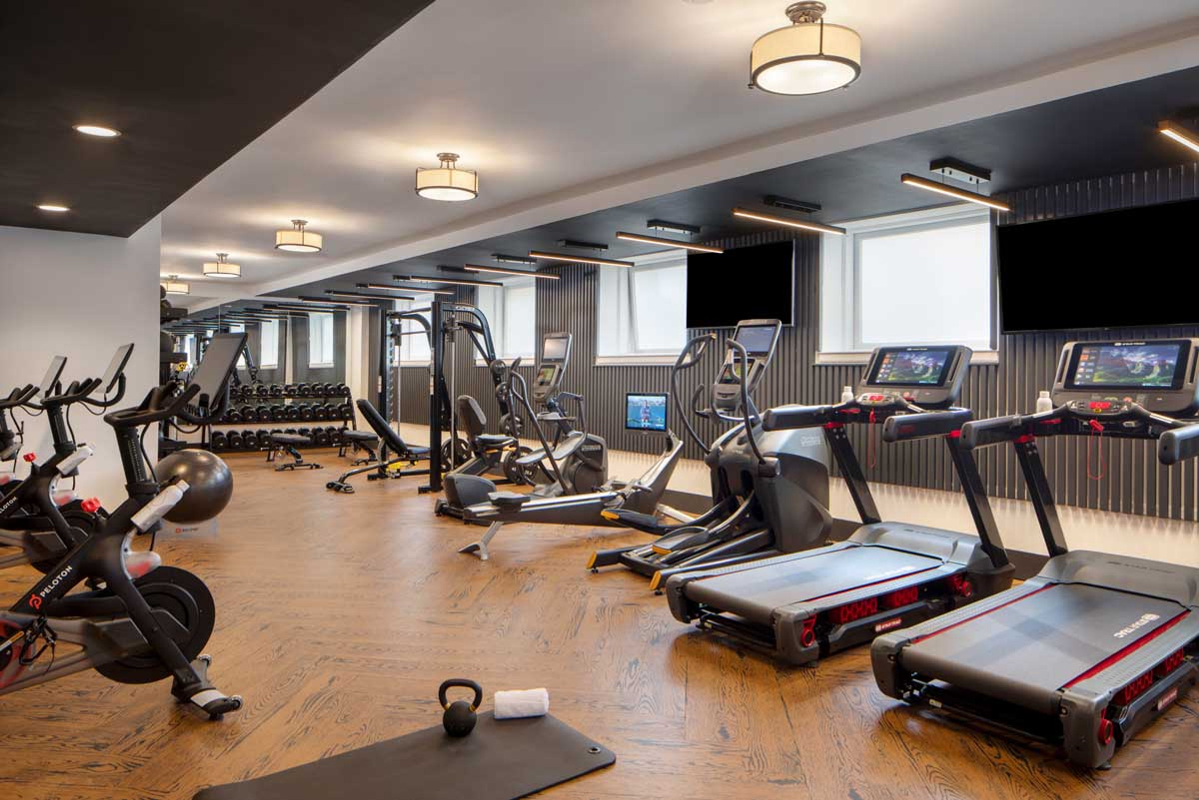 fitness equipment in a studio